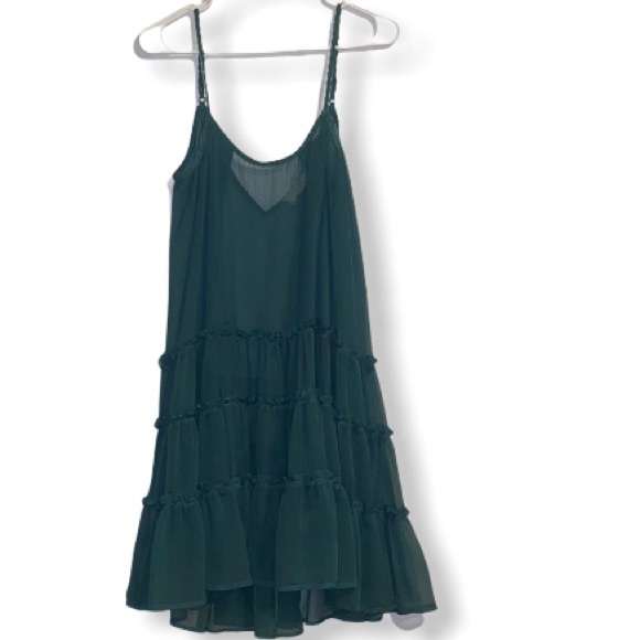 Areve Dresses & Skirts - Áreve Teal Sheer Ruffle Dress Small
